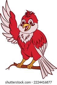 cute smiling bird cartoon illustration design