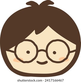 Cute smiling boy hand drawn illustration material
