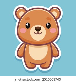 Cute smiling brown bear, standing nicely