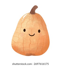 Carácter sonriente lindo de la calabaza de la nuez