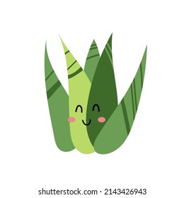 Cute smiling cactuses flat vector with opuntia plant, needles. Desert nursery decoration design elements for textile, label, stickers, baby shower.