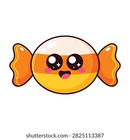 Cute Smiling Candy Corn Colored Candy Icon
