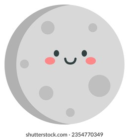 Cute smiling cartoon characters of Moon.