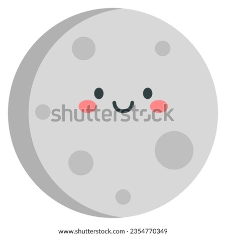 Cute smiling cartoon characters of Moon.