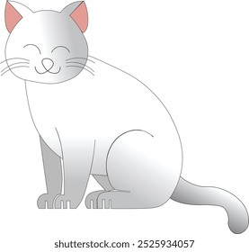 a cute smiling cat illustration  