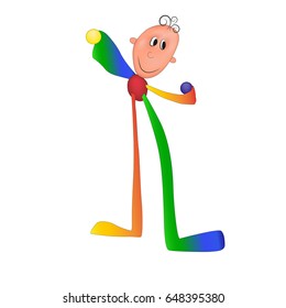 Cute smiling character clown