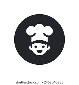 cute smiling chef logo vector illustration template design