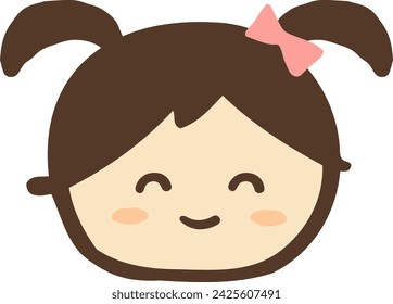 Cute smiling child hand-drawn illustration material