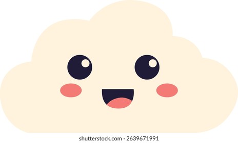 A cute smiling cloud, perfect for cheerful, playful designs and weather-themed illustrations, especially for children’s content or positive themes.



