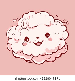 Cute smiling cloud vector illustration for children, nice animal, eps 10;Cute smiling cloud vector illustration for children, nice animal, eps 10