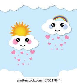 cute smiling clouds