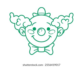 Cute smiling clown head scribble