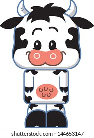 Cute Smiling Cow Cartoon Character