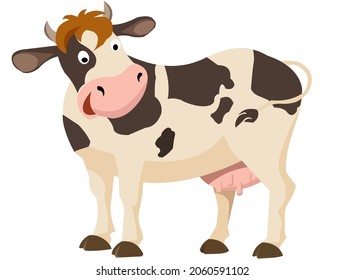 Cute smiling cow vector illustration