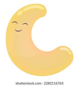 Cute smiling crescent moon. Baby illustration. Vector. Suitable for greeting cards, posters and shirts.