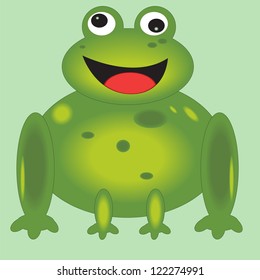 Cute smiling crog vector illustration