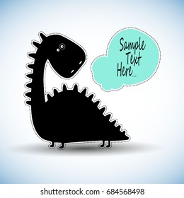Cute smiling dinosaur on a white background. Vector illustration of the ancient animals in the children's style.