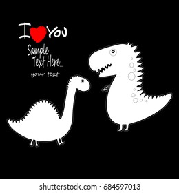 Cute smiling dinosaur on a white background. Vector illustration of the ancient animals in the children's style.