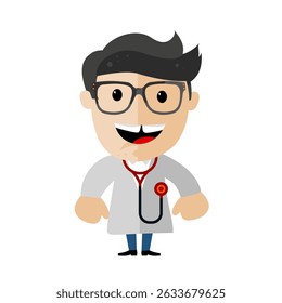 Cute Smiling Doctor – Ilustración vectorial