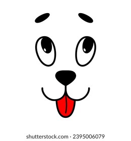 Cute smiling dog face. Vector illustration