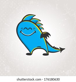 Cute smiling dragon. Vector illustration EPS 10.