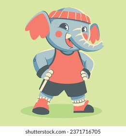Masa vectorial de elefante sonriente