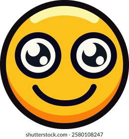 Cute smiling emoji with big eyes and a cheerful expression.