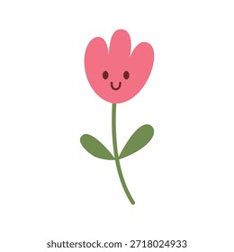 Cute Smiling Flower Hand Drawn Illustration