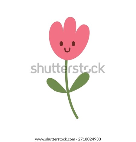 Cute Smiling Flower Hand Drawn Illustration