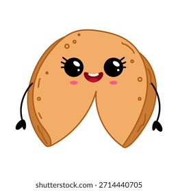 Ilustración de personaje de galleta de la fortuna sonriente