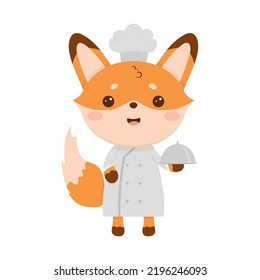 Cute Smiling Fox Chef, Wearing A Chef's Hat