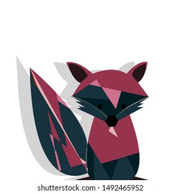 Cute smiling fox vector cartoon illustration. Wild zoo animal icon. Fluffy adorable pet looking straight. Forest fauna childish character. Simple flat design element for kids