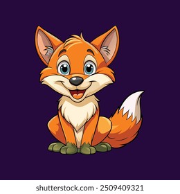 Cute smiling fox vector for illustation