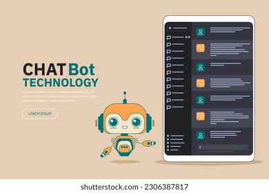 Cute smiling funny robot chat bot. AI virtual online help assist. Virtual assistant. Voice support service. Online consultation. Customer support logo. Cartoon character. Vector illustration