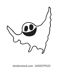 Cute Smiling Ghost Illustration for Halloween