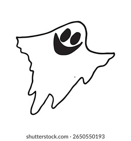 Cute Smiling Ghost Illustration for Halloween