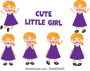 Cute Smiling Girl Character Illustration