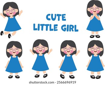 Cute Smiling Girl Character Illustration