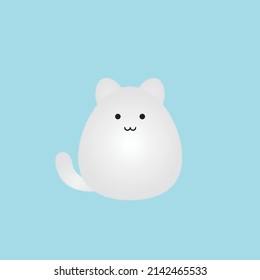 cute and smiling grey cat vector with fur texture 