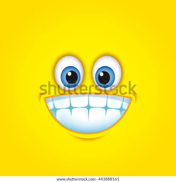 Cute Smiling Grinning Face Emoticon Showing Image Vectorielle De Stock Libre De Droits 443888161 6011