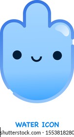 Cute smiling happy water drop character. Vector flat cartoon character illustration. Isolated on white background.Water drop character concept with plain colors.