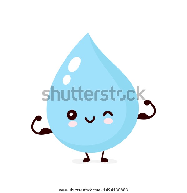 Cute Smiling Happy Water Drop Show Stock Vector (Royalty Free ...