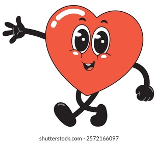 Cute Smiling Heart Character Illustration