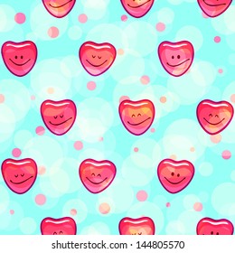 cute smiling hearts, vector illustration, eps 10