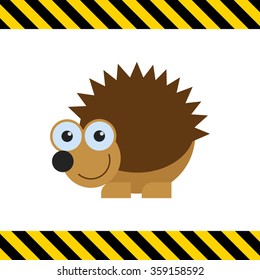 Cute smiling hedgehog icon