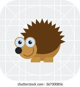 Cute smiling hedgehog icon