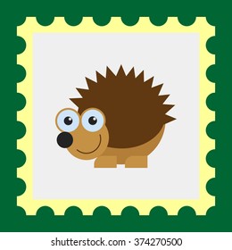 Cute smiling hedgehog icon