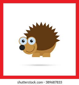 Cute smiling hedgehog icon