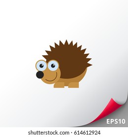 Cute smiling hedgehog icon