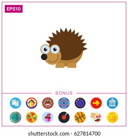 Cute smiling hedgehog icon